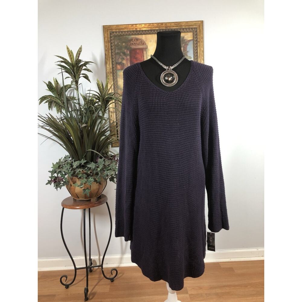 Style & CO Women XXL Cardigan Sweater Long Sleeve Pullover‎ Purple Knit Thermal